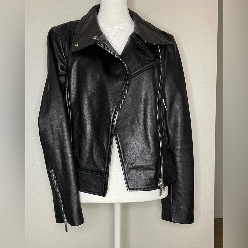 Babaton Leather Jacket, Moto leather jacket, size small.